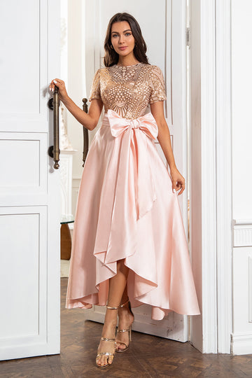 Robe Blush Mère de la Mariée avec Paillettes